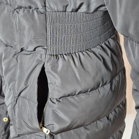 Cole Haan Black Signature Hooded Taffeta Down Coat - Size L - Picture 12 of 16